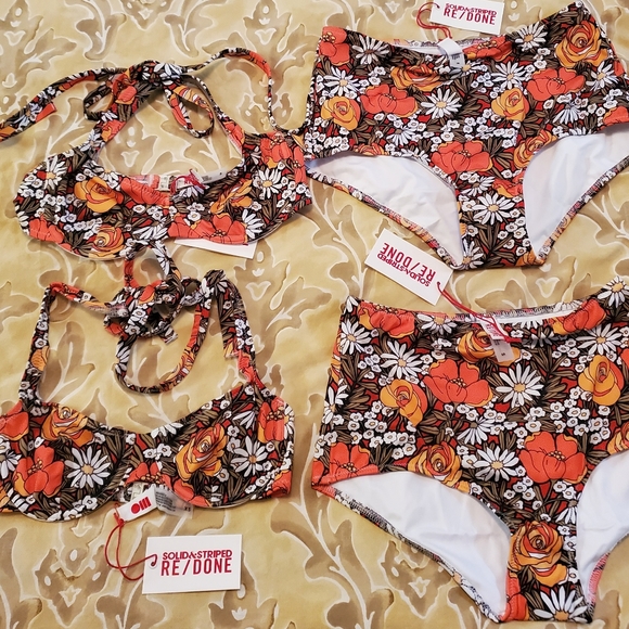 Re/done X Solid and Striped Woodstock High Waisted swim bottoms - Picture 3 of 7